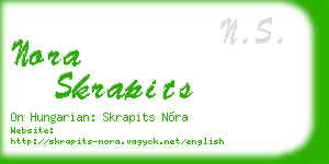 nora skrapits business card